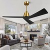 KAPOEFAN 52" Ceiling Fan with Light and Remote,Reversible DC Motor,6Speed,Modern