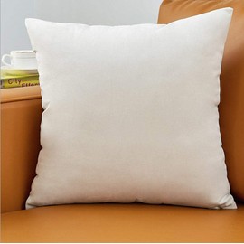 Beauty Acrylic Solid Color Throw Pillow Pack of 2 with Inserts (22"x22", Cream)