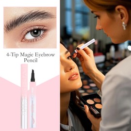 Eyebrow Pen Waterproof,4-Tip Eyebrow Makeup Pen Contouring Pencil - Gathering Commuting Women Brow Definer Cosmetics for Wife, Girlfriend