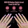 NOVO OVO Medium Slightly Curved White French Tip Nail Tips