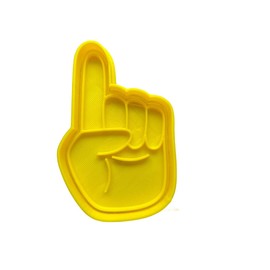 The Cookie Cutter Hub 10cm Hand Sign - Number 1 Cookie Cutter and Matching Embosser for Cookies Biscuits Clay Baking Decoration