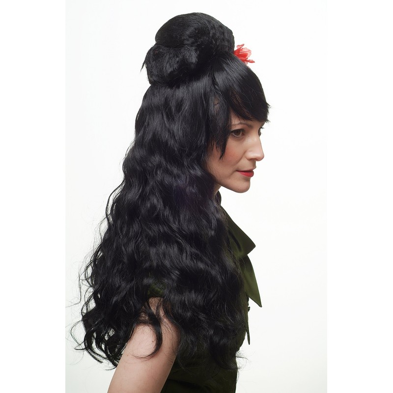 Party/Fancy Dress/Halloween WIG Spanish rose senorita senora beehive BLACK &