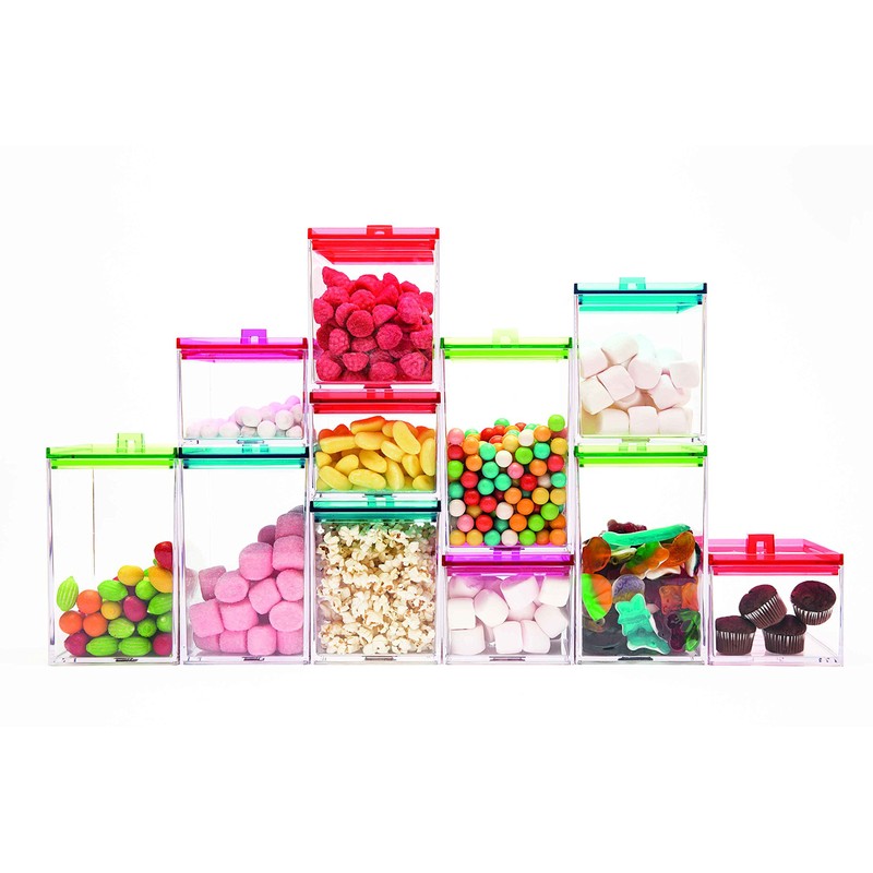 Zak Designs "Meeme Storage Container, Transparent/Green, Medium, 1.4 Litre