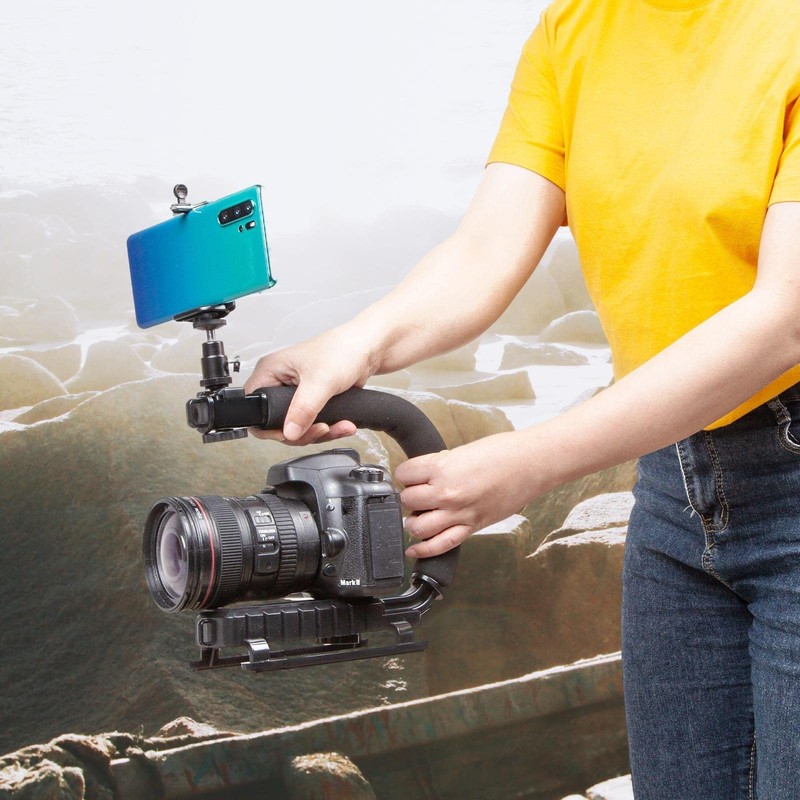 HWAMART Camera Smartphone Stabilizer, Video Action Stabilizing Handle, Handheld Stabilizer