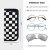 Giinly Checkered Black White Lattice Glasses Case Eyeglass Sunglass Case