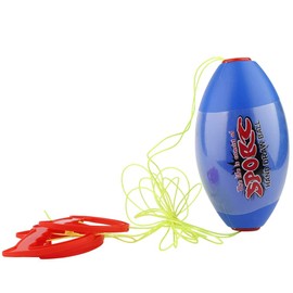 Zoom Ball, Plastic Zip Ball Hole Design Zip Toy with Flexible Rope Pull Ball Game Ergonomic Handle Sliding Zoom Ball for Children Toy(Blue)