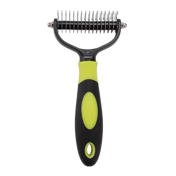 Double Sided Shedding and Dematting Undercoat Rake Comb Brush for