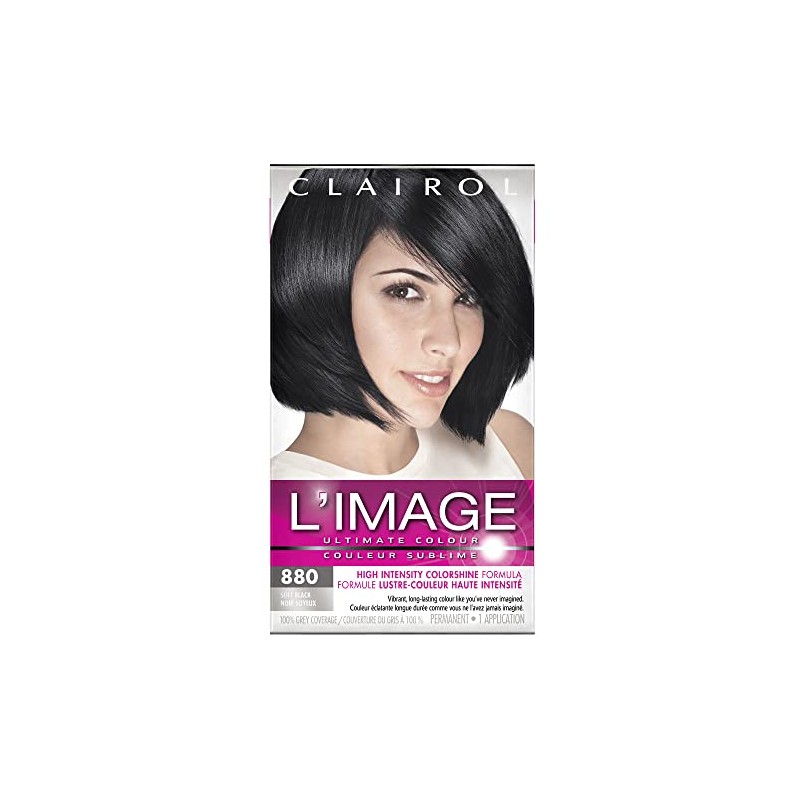 Clairol L'Image Permanent Hair Dye, 880 Soft Black Hair Color,