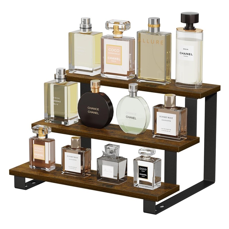 YINMIT Wooden Display Riser Stand,15.75 Inch Tiered Perfume and Cologne