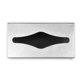 Hypafol Cosmetic Tissue Box, Robust Stainless Steel Dispenser, Modern, Minimalist Design, Table and Wall Placement, with Mounting Set (Stainless Steel)