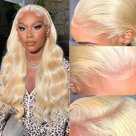 Sweetie 10 Inch 613 13x4 Lace Front Wig Human Hair 150% Density 12A Blonde Wig Human Hair Body Wave Lace Front Wigs Human Hair for Women HD Lace Glueless Wigs Human Hair Pre Plucked