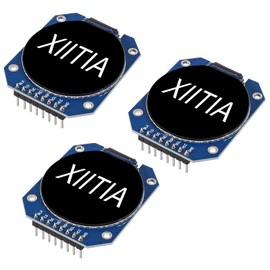 XIITIA 3pcs DC 3.3V 1.28 Inch TFT LCD Display Module Round RGB 240 * 240 GC9A01 Driver 4 Wire SPI Interface 240x240 Resolution Adapter PCB for Arduino