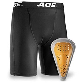 ACE Compression Shorts and Cup Youth, Small/Medium, Black for High Performance