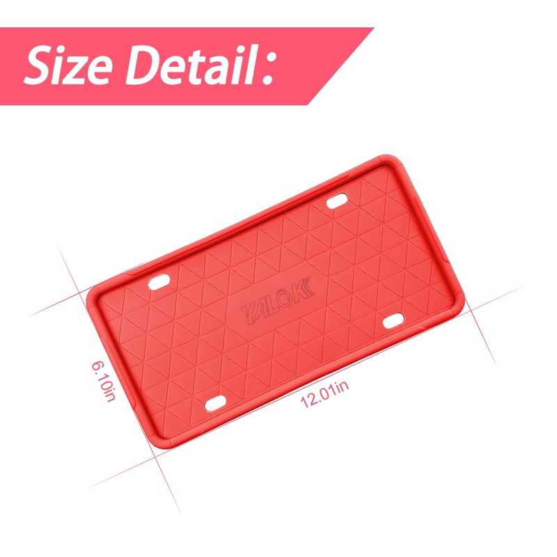 YALOK Silicone License Plate Frame with Drainage Holes, Universal US