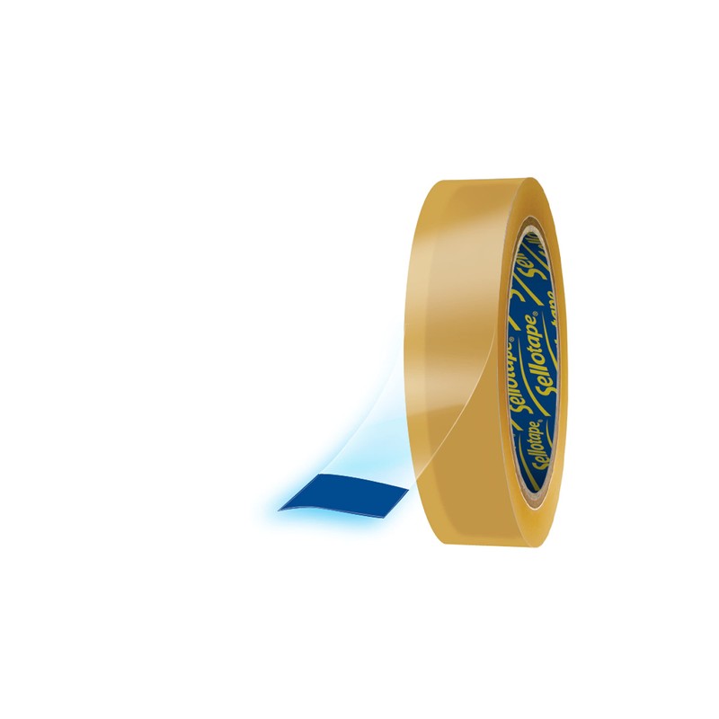 Sellotape Original Golden Tape Roll Non-static Easy-tear Retail Pack 18mmx25m