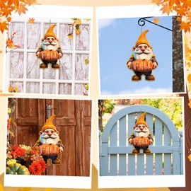 PETCEE - Letrero de bienvenida para puerta de gnomo de Acción de Gracias, otoño, calabaza, para puerta delantera, 8.7 x 14.5 pulgadas, colgante de gnomo de otoño, decoración de otoño, para pared, interior, exterior, porche, fiesta de cosecha