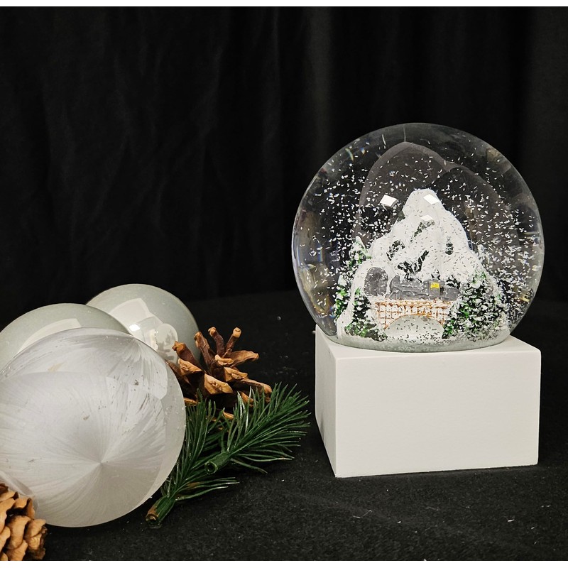 Christmas Snow Globe | Mountain Landscape with Bridge | Base