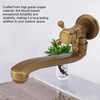 Antique Garden Faucet with Extended Spout Antifreezing Copper Wall Mount