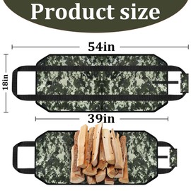 Yoblink Firewood Carrier,39 * 18in Canvas Wood Carrier for Firewood,Log Carrier for Firewood With Handles