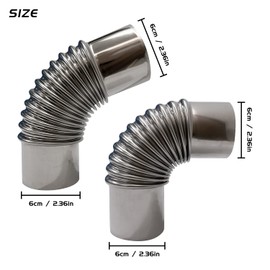 TAISOCA Elbow Stove Pipe Set 45 Degree and 90 Degree Stove Pipe 2.36 Inch Tent Stove Chimney Elbow Chimney Pipe for Exhaust
