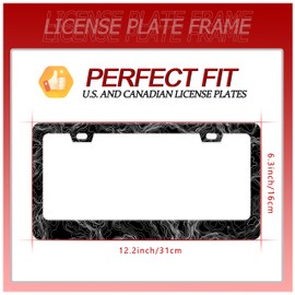 Topographic Map License Plate Frame Topography Stainless Steel License Plate Frame Auto Parts Decoration with Screws License Plate Holder for Men Women 12x6 Inch