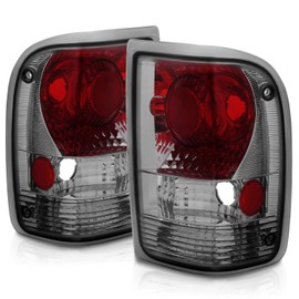 AmeriLite for 1993-1997 Ford Ranger Smoke Altezza Replacement Brake Tail Lights Assembly Set - Passenger and Driver Side