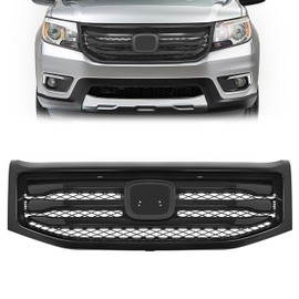 JMTAAT Front Grille Compatible with 2012-2015 Honda Pilot Bumper Upper Grill Assembly Plastic (ABS) Painted Gloss Black