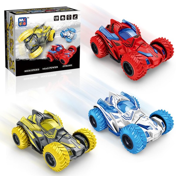 WFKKMEQ Toy Cars, 3PCS Play Vehicles Pull Back Car Inertia