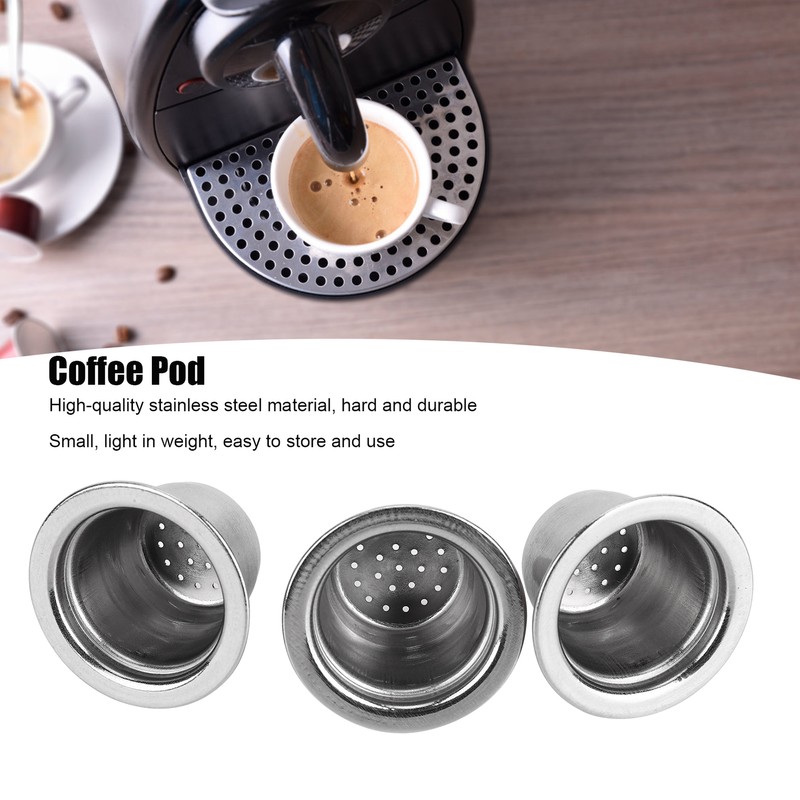 3Pcs/Set Coffee Capsule Reusable Pod Stainless Steel Refillable Filter 30x22x20mm