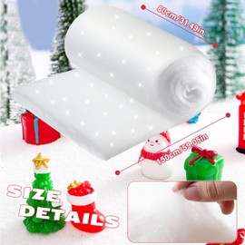 Prmape Pack of 3 Christmas Snow Mat, 80 x 150 cm Thick, White, Fluffy Artificial Snow Blanket, Extra Soft Artificial Snow Decoration, Snow Blanket Decoration Christmas for Christmas Winter Decoration