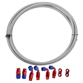 VekAuto AN10 Fuel Line Kit 10ft Vacuum Hose Automotive Fuel Hose with Adapter Pipe Clamp 1 Set
