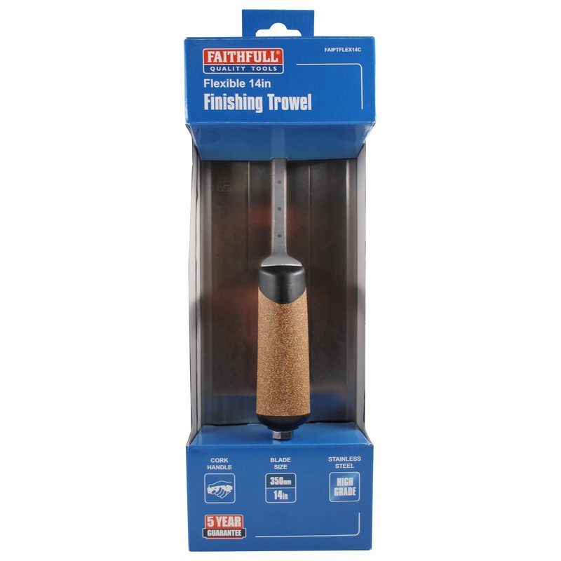 Faithfull FAIPTFLEX14C Flex Finishing Trowel, High-Grade Stainless Steel Plastering Hand