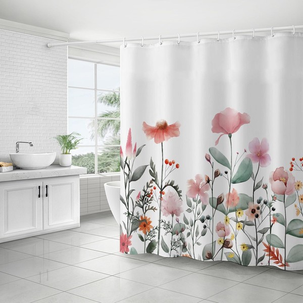 FAIRYGATE Shower Curtains Mould Proof Resistant Spring Landscape Shower Curtain