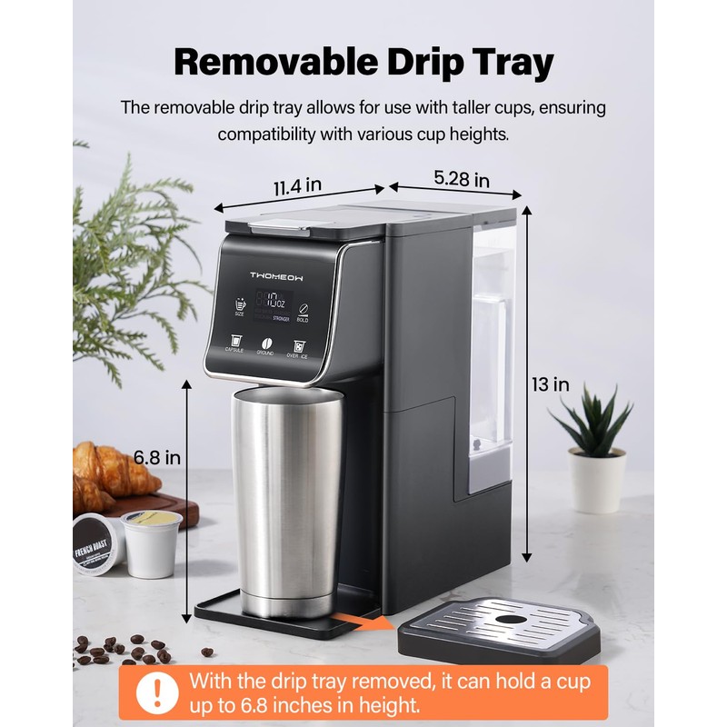 TWOMEOW K Cup Coffee Maker With Bold Setting, Single Serve