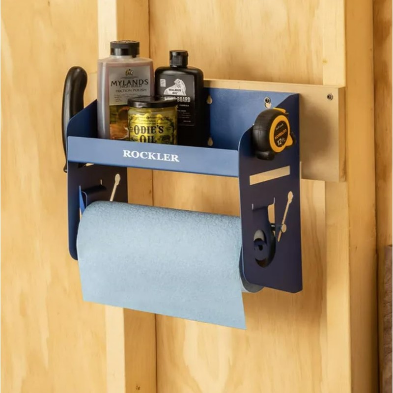 Shop Towel Holder - Durable Powder-Coat Finish Wall Mounted Paper
