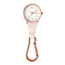 Nursery 1099268A Pink Gold Carabiner Luminous Watch, Nurse Watch, Upside Down Dial, Goods, Nursing, Medical, Powder Pink