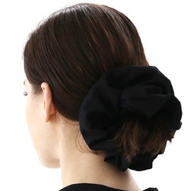 UNDERCONTROL Signature Gold Label Point Pleated Band Linen Big Scrunchie Headband Hairband Made in Korea Black Color, Black, Medium