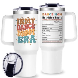 OneGemn Dance Mom Tumbler with Handle,Dance Mom Gifts for Women - 40 oz Dancer Moms Cups Tumbler with Lid and Straw - Funny Moms Gifts for Mothers Day,Dancer Team Mothers Gift for Birthday Christmas