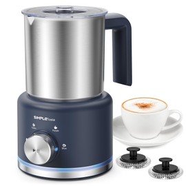 SIMPLETASTE Milk Frother, 4 in 1 Electric Milk Steamer, 16.91oz/500ml Automatic Warm and Cold Foam Frother for Coffee, Latte, Macchiato, Cappuccino, Hot Chocolate