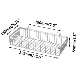 MINGFANITY Sturdy 304 Stainless Steel Utensil Drying Rack Basket, Utensil Drying Rack, Basket Holder with Hooks, Rust Proof, No Drilling