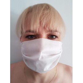 Pack of 10 / 3-ply protective mask made of non-woven fabric with elastic band, hypoallergenic, non-sterile, reusable, Oeko-Tex certified, universal size, white