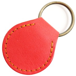 Made in Japan, leather key chain, stylish, genuine leather, key ring, cow hide coin case, men's, women's, coin case, carefully made by first-class leather craftsmen, red