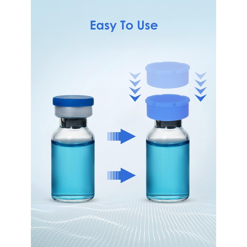 10Pcs 5ml Silicone Peptide Vial Caps, 10 Colors Glass Vial