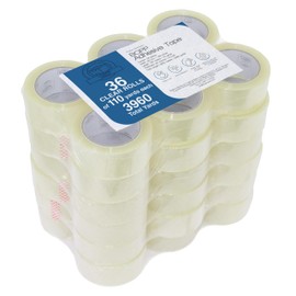 LOGANPACK Heavy Duty Packing Tape 36 Rolls, Total 3960Y, Clear, 2 mil, 1.88 inch x 110 Yards, Ultra Strong for Shipping Packaging Moving Sealing, Thicker Clear Packing Tape