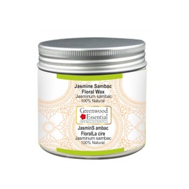 Greenwood Essential Pure Jasmine Sambac Floral Wax (Jasminum sambac) 100% Natural Therapeutic Grade 50gm (1.76 oz)