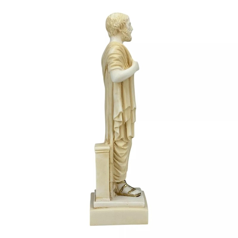 Aristotle Sculpture Cast Marble Greek Philosopher Scientist Patina