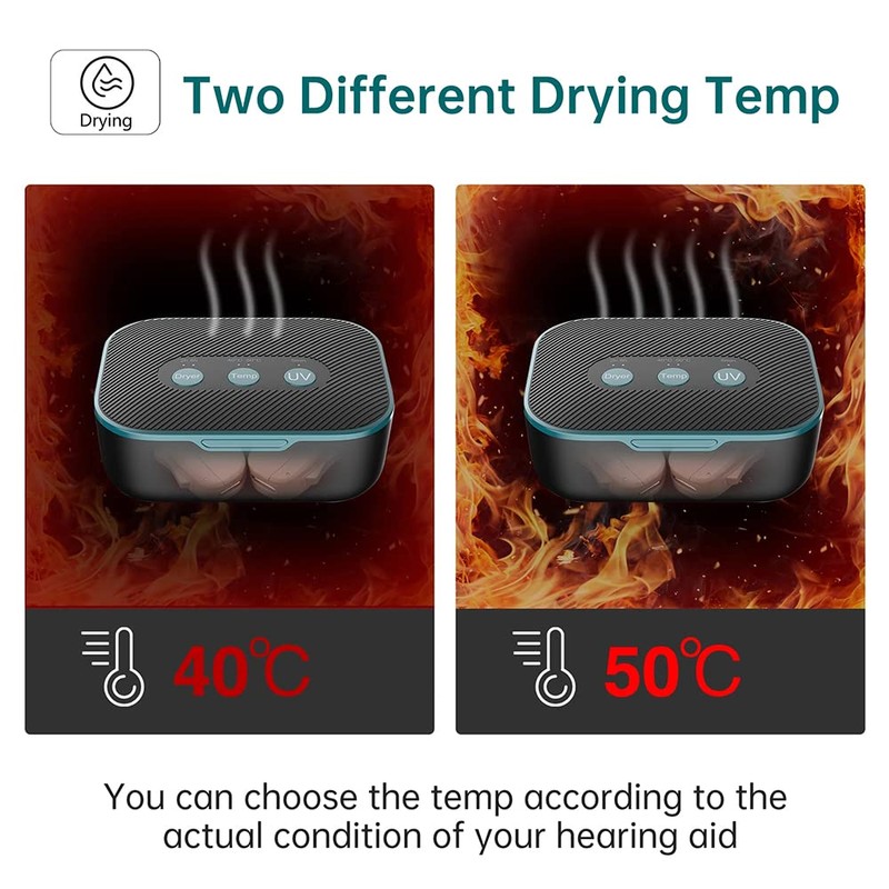 Multifunctional Automatic Hearing Aids Dryer Ultra Violet C(UVC) with 2