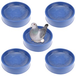 YOLUFER 5 Pcs Plastic Pigeon Nest Bird Nest Bowls Pigeon Nest Bowl Breeding Hatching Nest for Pigeons Quails Breeding Hatching (Blue)…