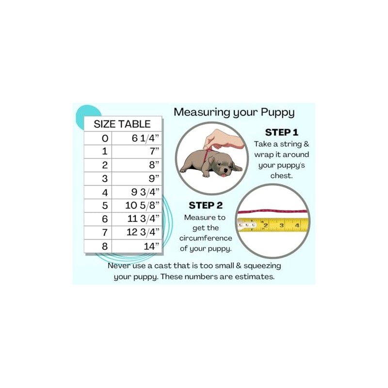 Newborn Puppy Flat Chest Kit, Whelping Essential, Sizes 0-8