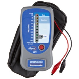 Supco M500 Insulation Tester/Electronic Megohmmeter with Soft Carrying Case, 0 to 1000 megohms Black